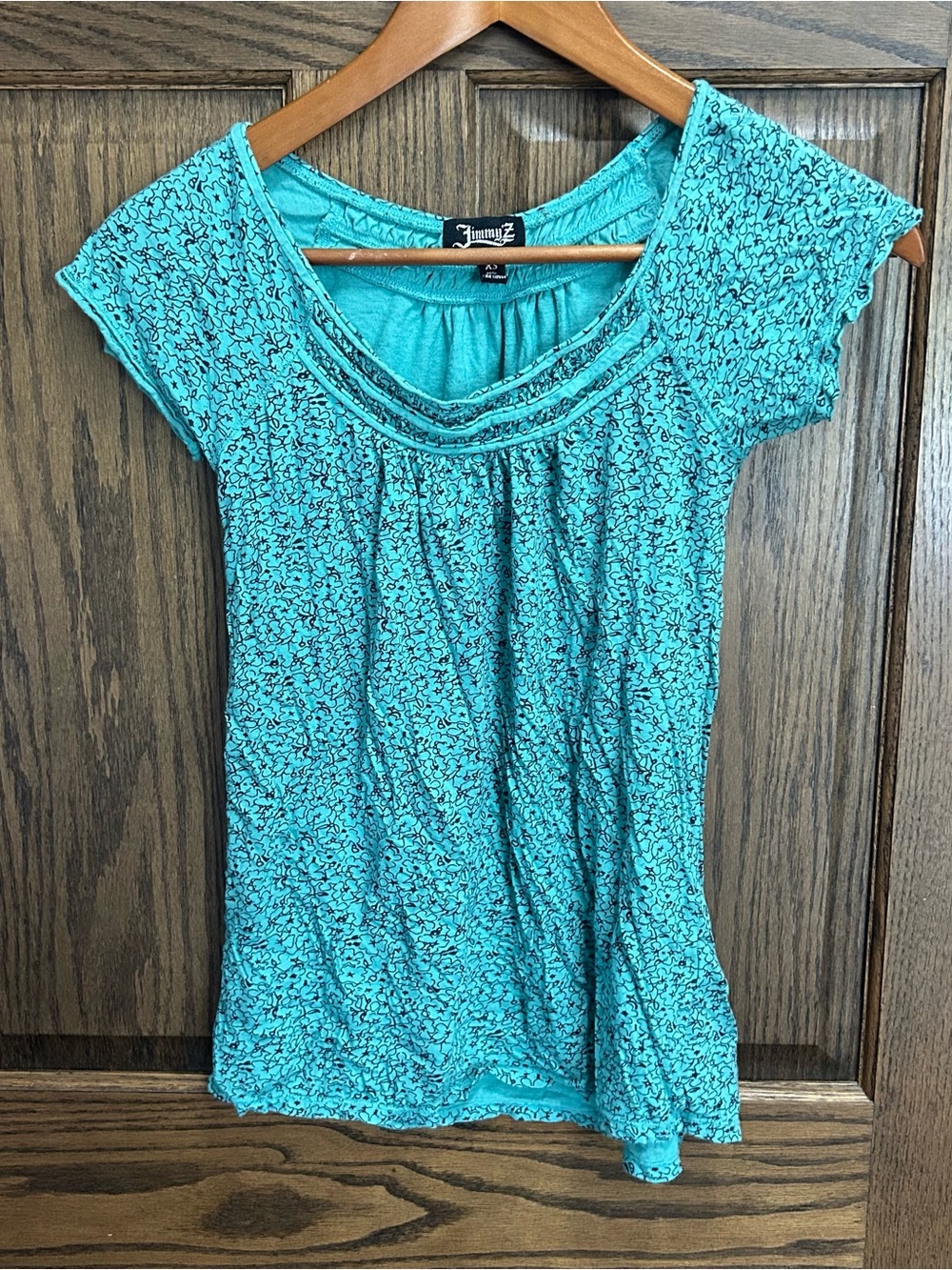 Jimmy Z Teal Short Sleeve Scoop Neck Tee